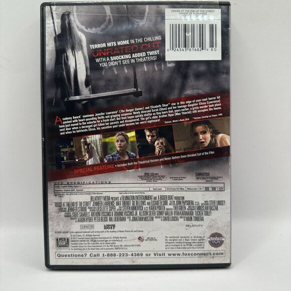 House At The End Of The Street Unrated DVD 20th Century Fox - Picture 2 of 3